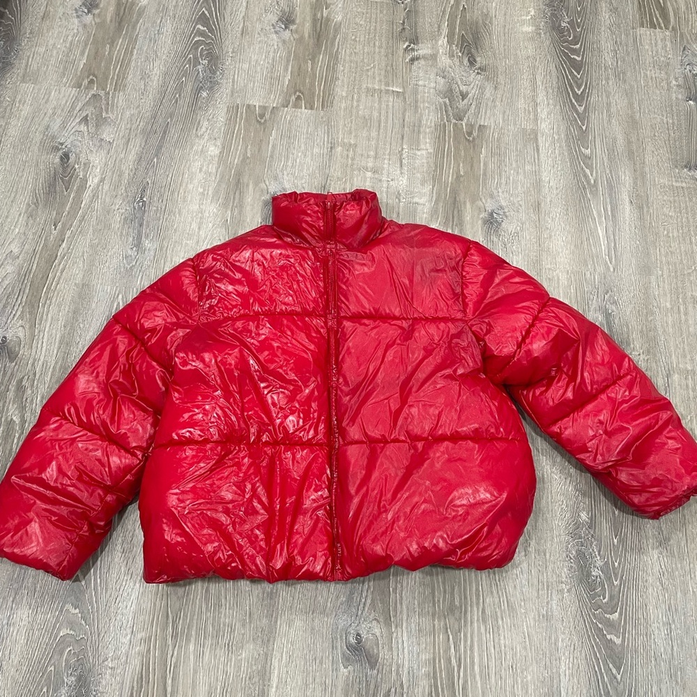 Red Water Resistant Puffer Jacket